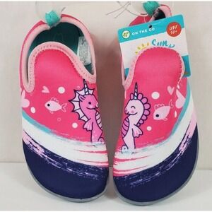 Aqua Leisure Sun Smart Hi-Top Water Shoes Toddler Seahorses Pink Size 7 8